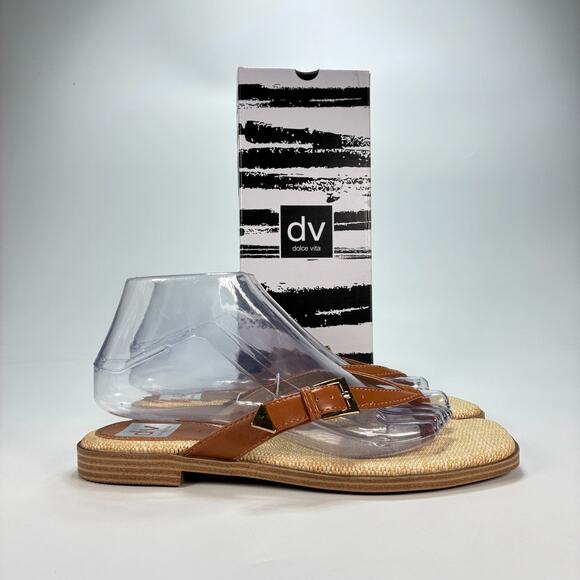 Dolce Vita Shoes - DV by Dolce Vita Tan Lightweight Casual Buckle Flat Thong Sandal Women's Size 8